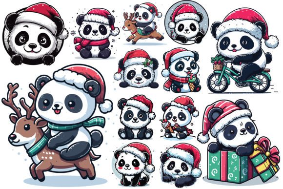 13 Panda Christmas Hat Illustrations Review