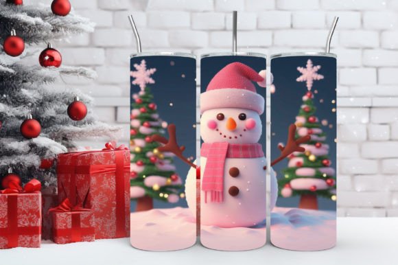 3d Cute Pink Snowman Illustrations Review