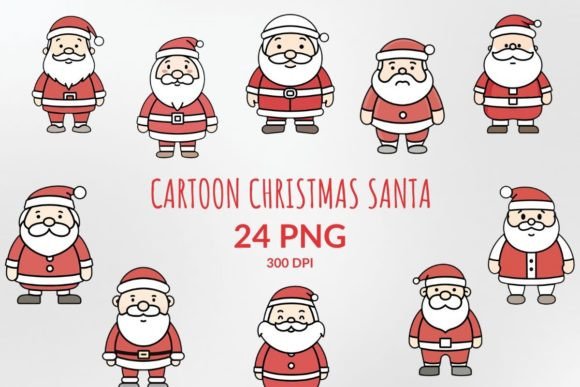 Cartoon Christmas Santa Sublimation Illustrations