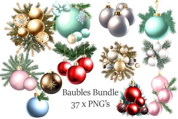 Christmas Baubles Bundle: Festive Illustrations