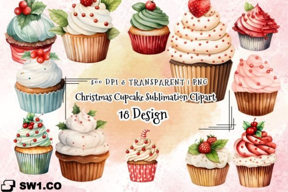 Christmas Cupcake Sublimation Clipart: A Publisher’s Review of Illustrations
