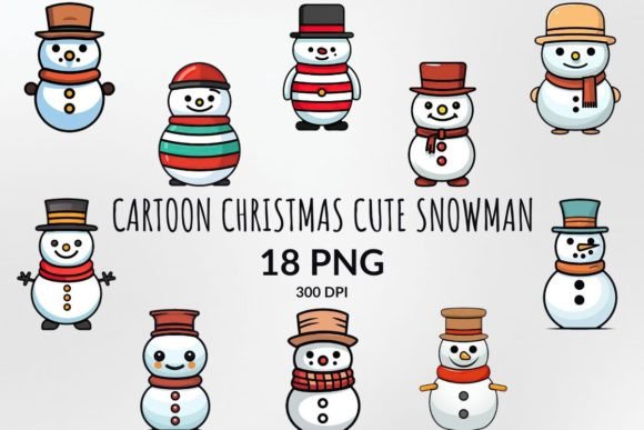 Christmas Cute Snowman Sublimation Pack: Illustrations
