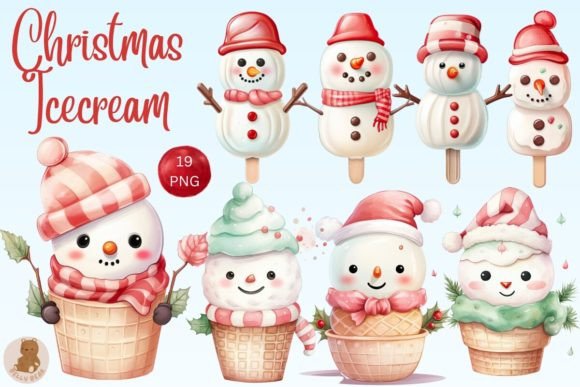 Christmas Icecream Clipart & Illustrations Review