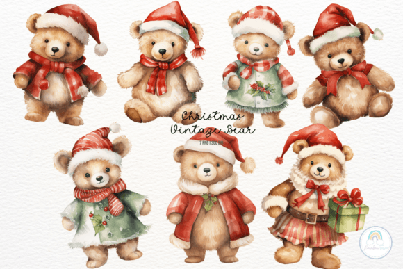 Christmas Teddy Bear Sublimation: Illustrations for Branding