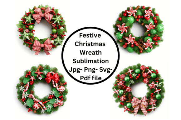 Festive Christmas Wreath Illustrations Review
