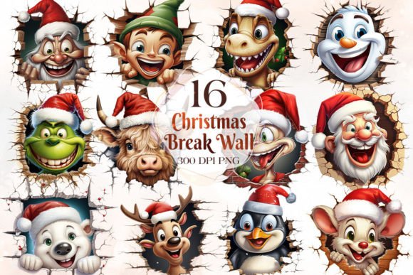 Funny Christmas Break Through Clipart Review