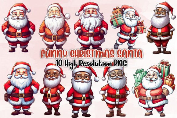 Funny Christmas Santa Clipart PNG for Illustrations