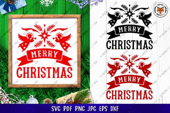 Merry Christmas Angel Ornament SVG: Illustrations