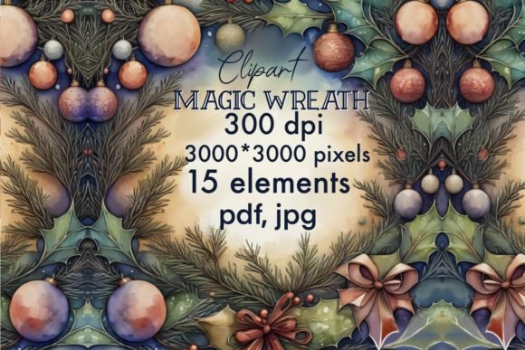 New Year Backgrounds, Christmas Paper Illustrations