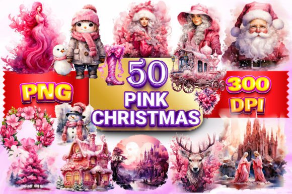 Pink Christmas Clipart Bundle: Illustrations Review