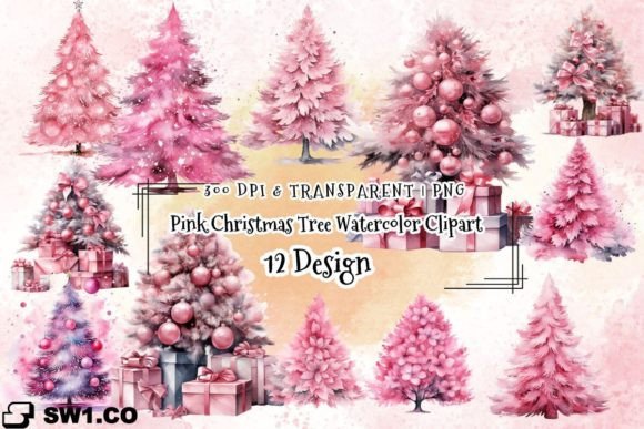 Pink Christmas Tree Watercolor Clipart: A Designer’s Review