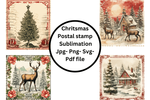 Review: Christmas Postage Stamp Sublimation Design