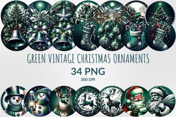 Review: Vintage Christmas Ornaments Sublimation Design