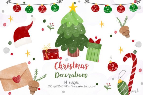 Watercolor Christmas Decorations: Illustrations Review
