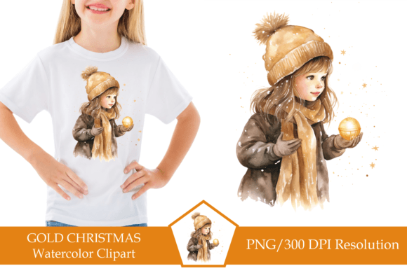 Watercolor Christmas Girl Illustrations Review