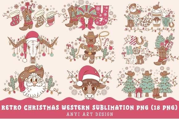 Western Christmas PNG Bundle for Illustrations
