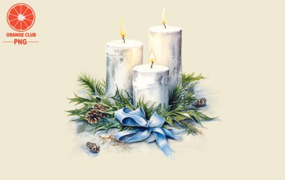 White Christmas Candles Watercolor: Illustrations Review